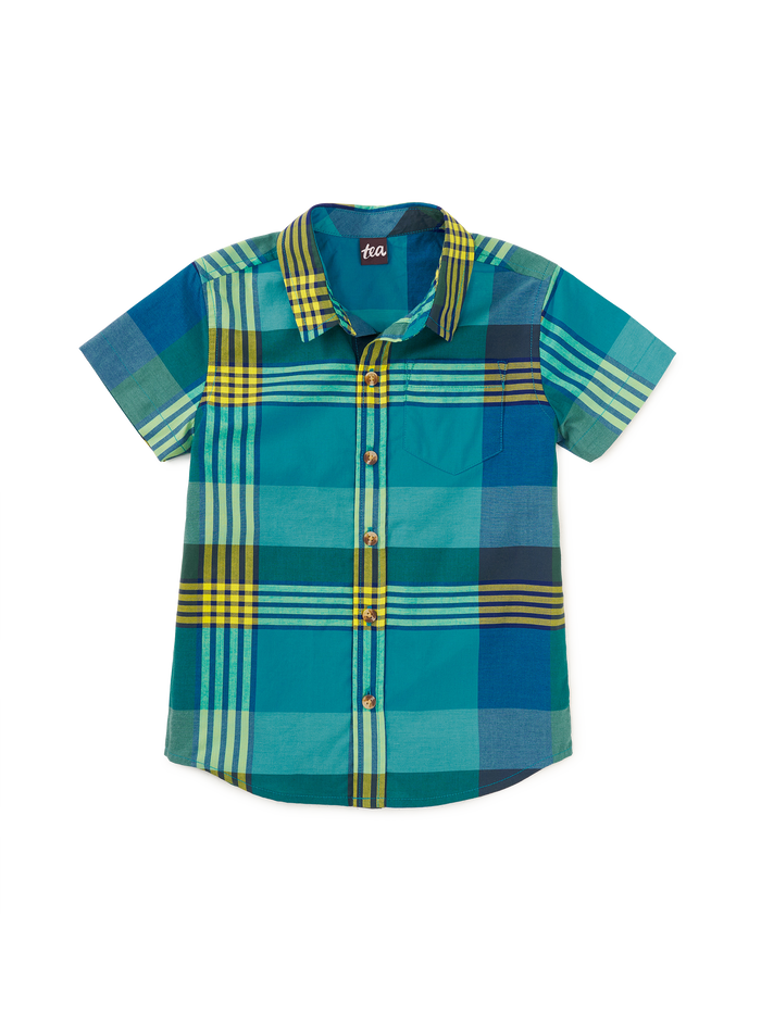Plaid Button Up Woven Shirt