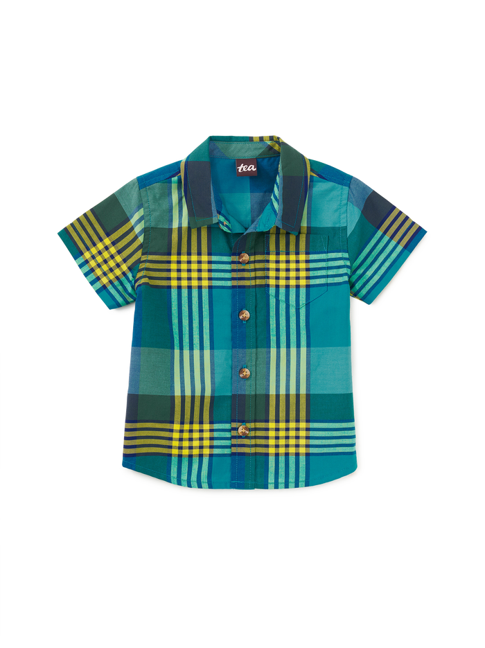 Plaid Button Up Woven Shirt