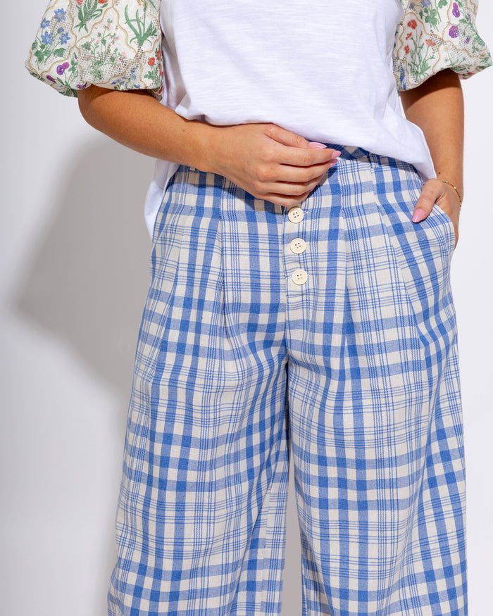 Plaid High Waist Straight Pleated Pants - Beulah Style - Gaudie & Co. Southeast Texas Boutique
