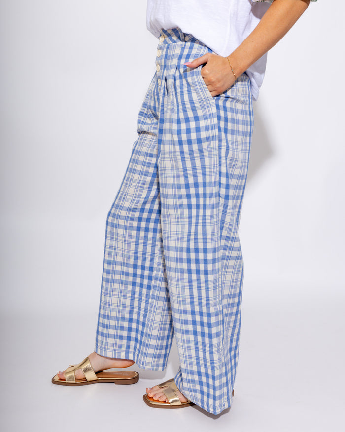 Plaid High Waist Straight Pleated Pants - Beulah Style - Gaudie & Co. Southeast Texas Boutique