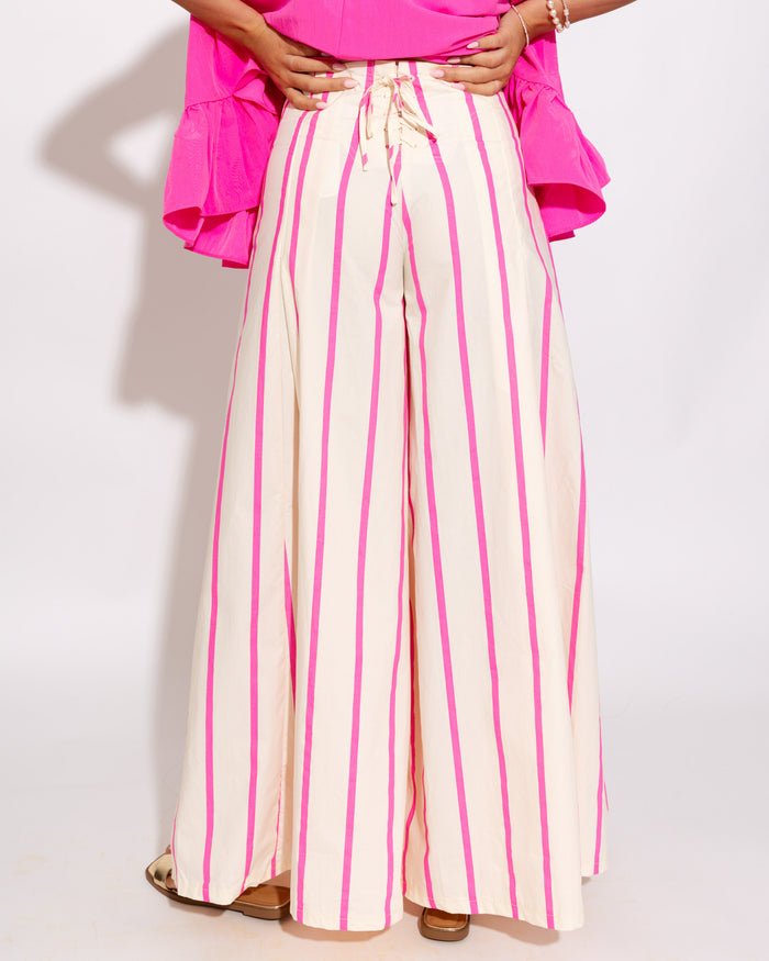 Playful Pop Striped Wide-Leg Pants