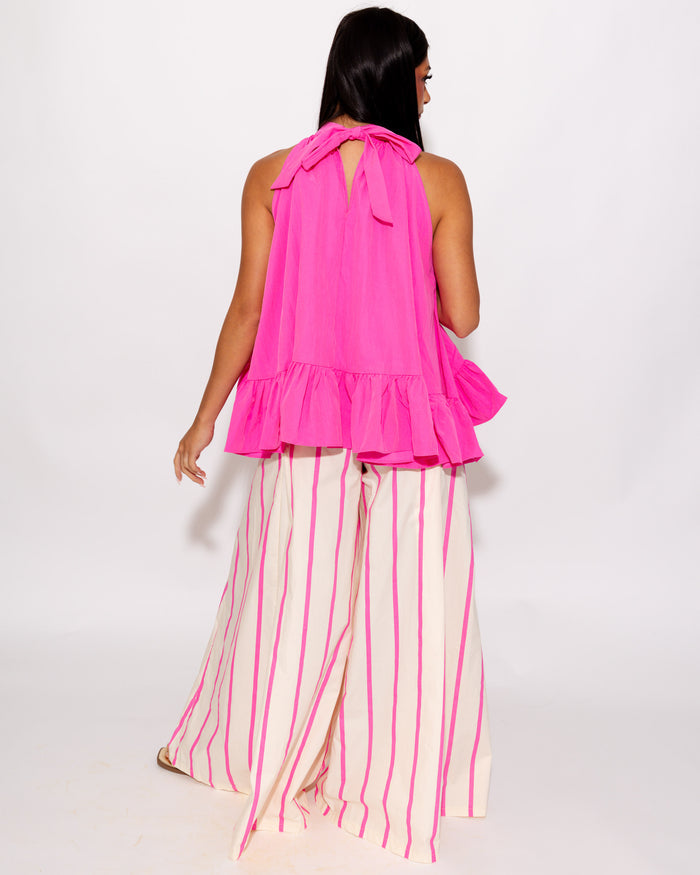 Playful Pop Striped Wide-Leg Pants
