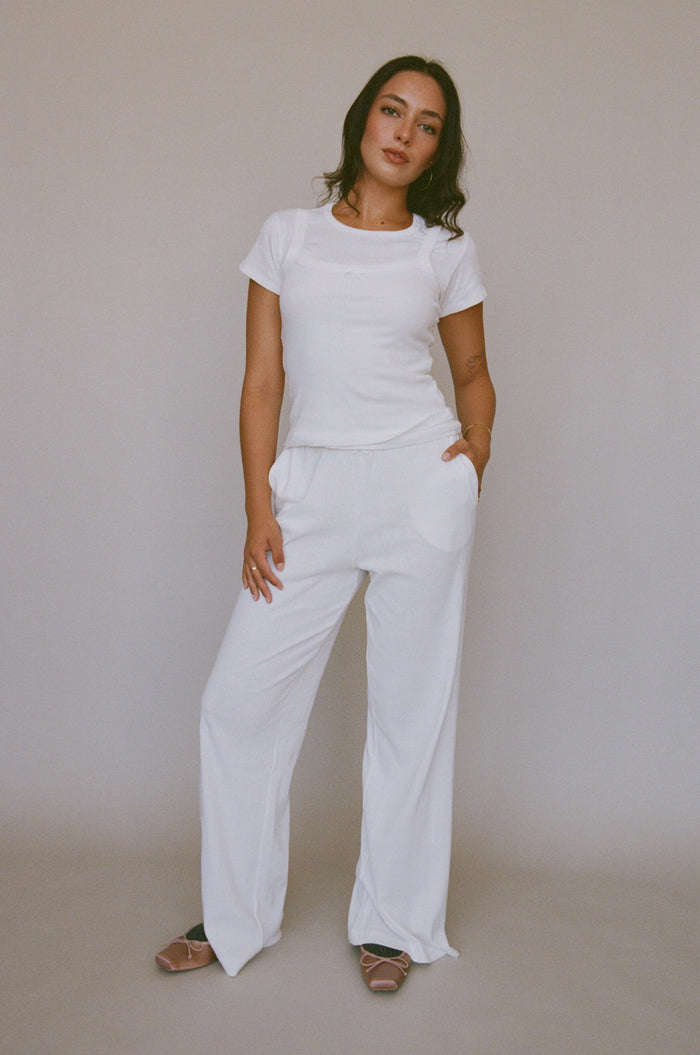 Rat Boi - Pointelle Easy Pant - Swan -