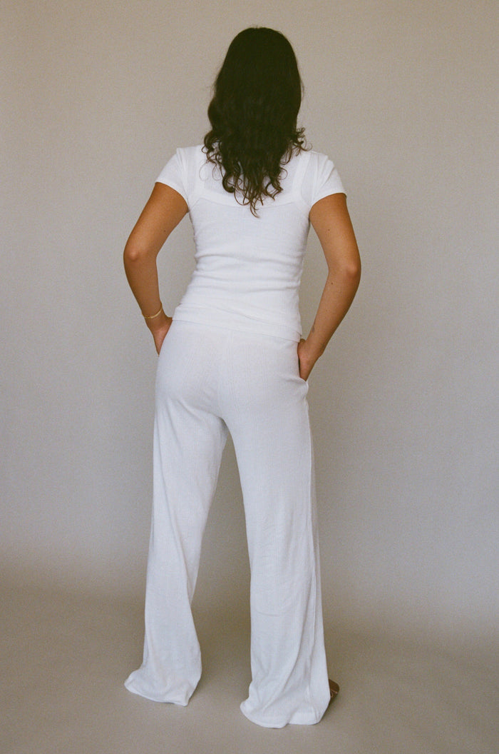 Rat Boi - Pointelle Easy Pant - Swan -
