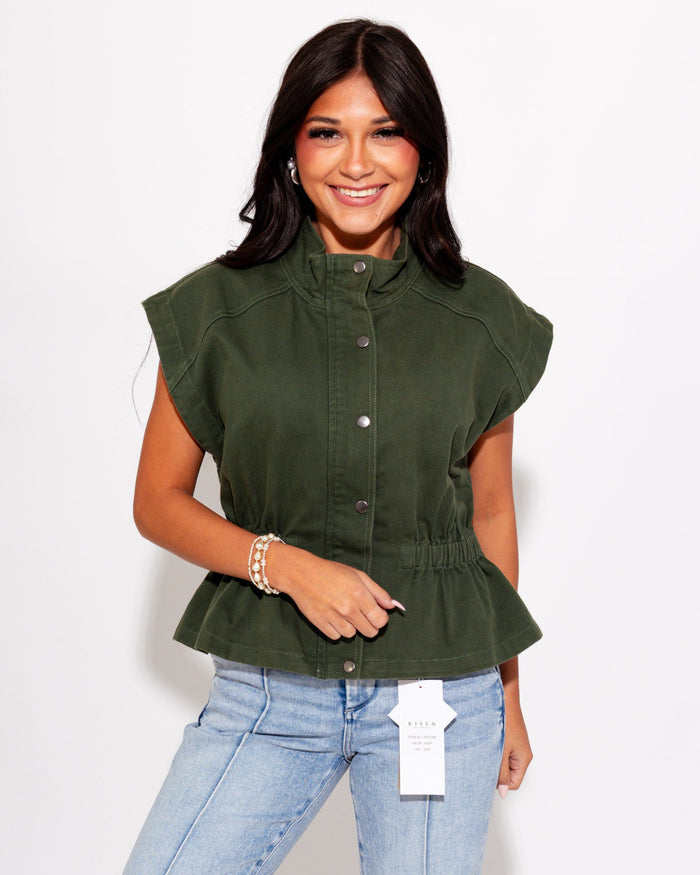 Polished Peplum Utility Jacket