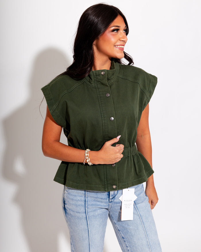 Polished Peplum Utility Jacket