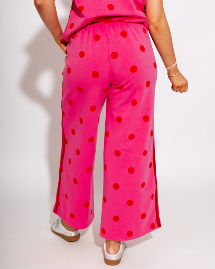 Polka Dot Lounge Set in Hot Pink