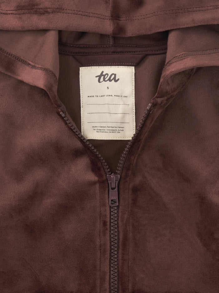 Pom Pom Ear Velour Hoodie