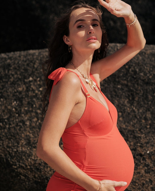 Porto Vecchio maternity swimsuit - Orange
