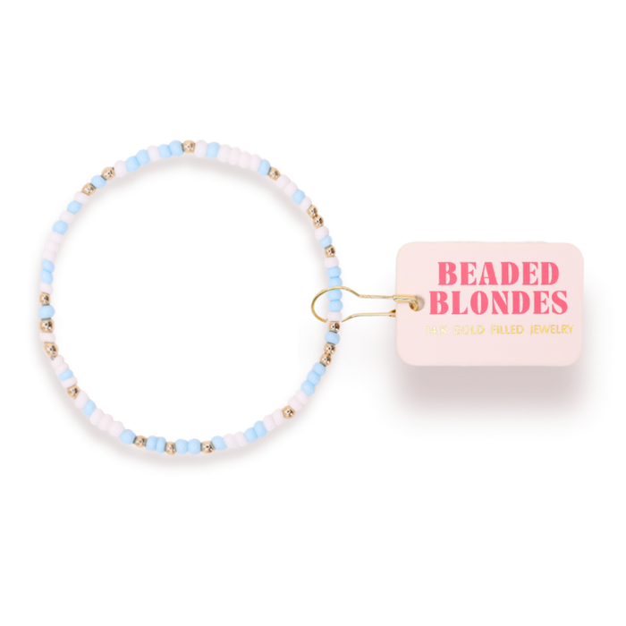 Powder Blue & Luster White Sprinkle Bracelet