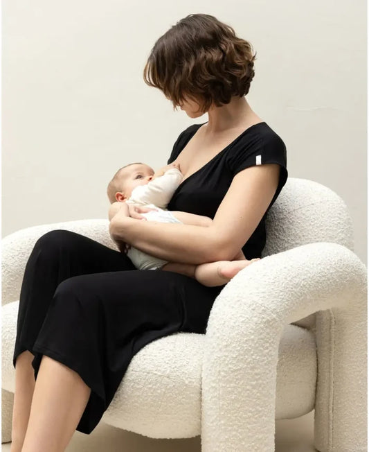 Pregnancy and nursing tunic Origin Black - Pajamas