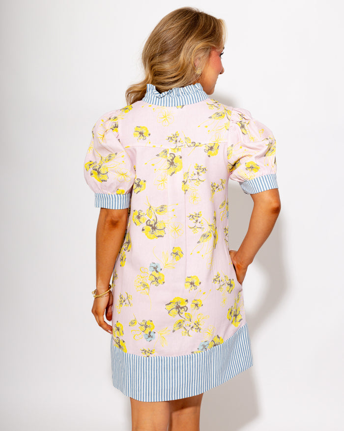 Pretty Petals Contrast Trim Dress