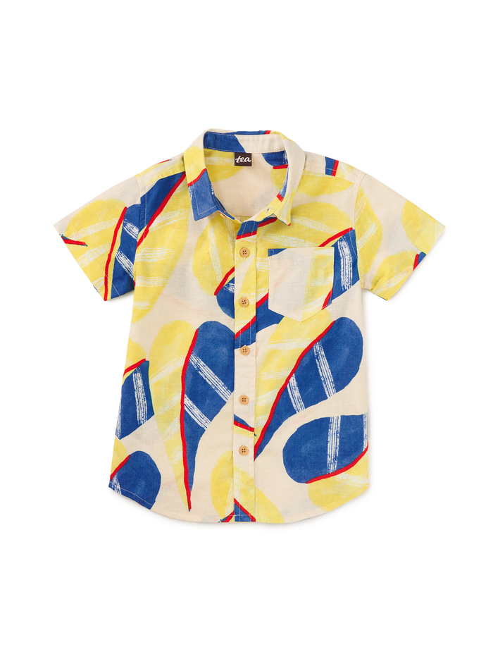 Printed Button Up Woven Shirt