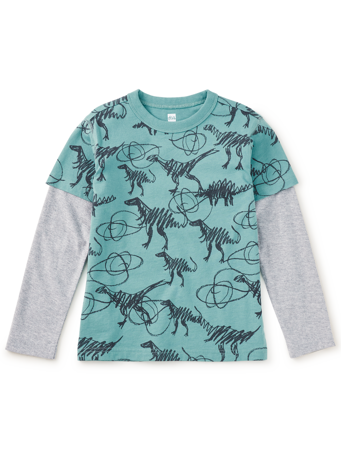 Printed Layered Sleeve Tee