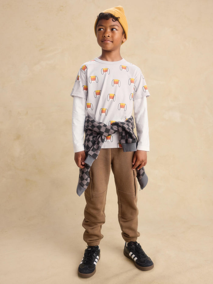 Printed Layered Sleeve Tee