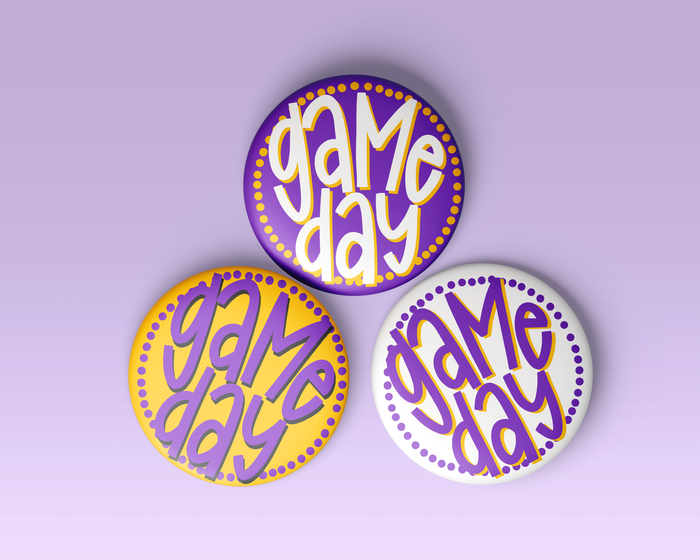Purple & Gold Game Day Buttons