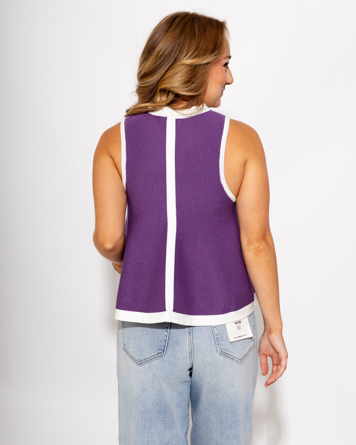 Purple Pride Contrast Trim Top