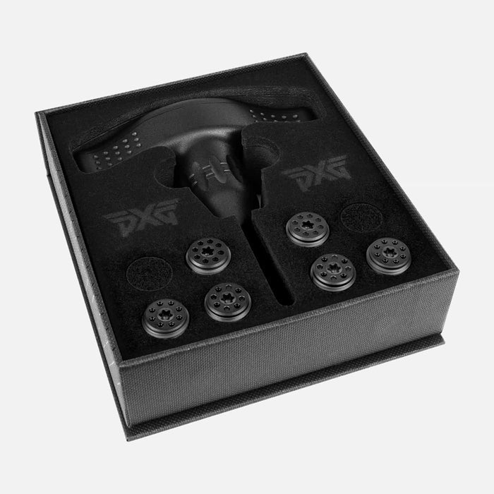 PXG black Putter Full Weight Kit with 6 weights on a white background