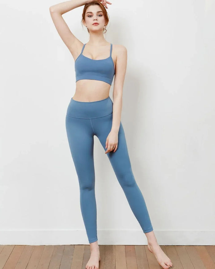 Quick Dry Athletic Leggings with 4-Way Stretch - Essential Ventiflo™ 26" High Waist Leggings - Allen-Fitness