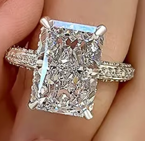 Radiant Cut Pave Ring