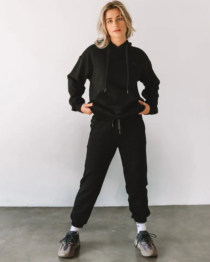 Rebody French Terry Sweatpants for Women - 7/8 Inseam, Baggy Fit, Pockets, Drawstring - Allen-Fitness