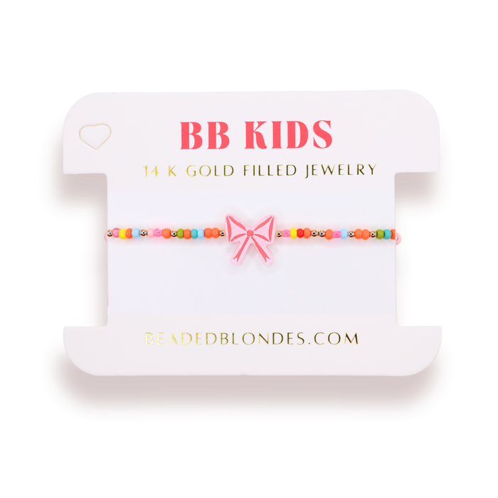 Red Bow Bracelet on Color (Kids Size)