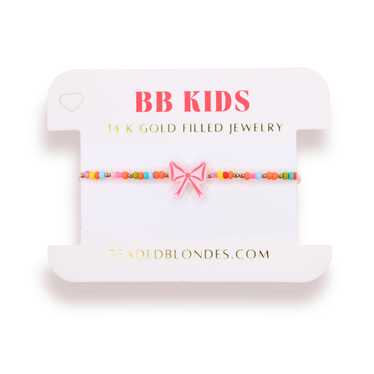Red Bow Bracelet on Color (Kids Size)