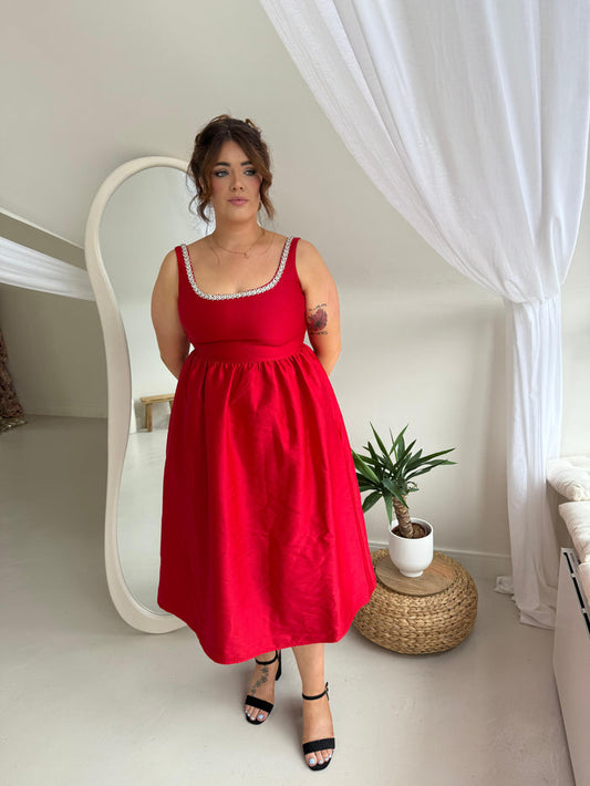 Red Diamanté Dress