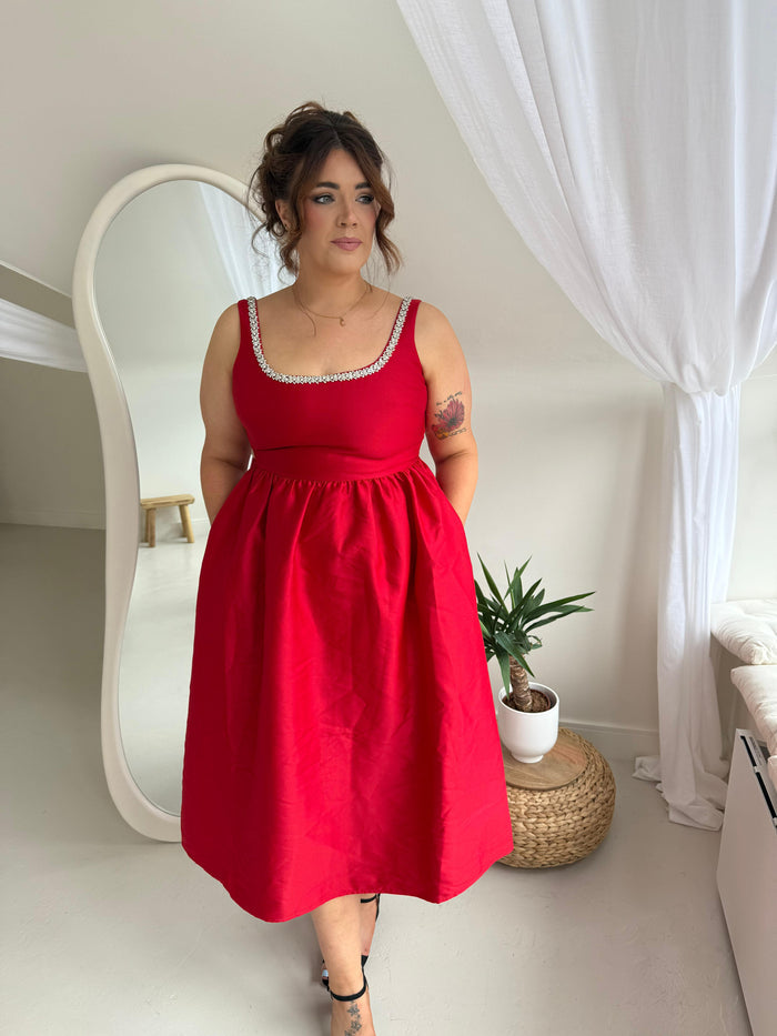 Red Diamanté Dress