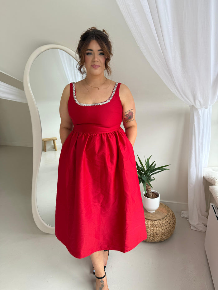 Red Diamanté Dress
