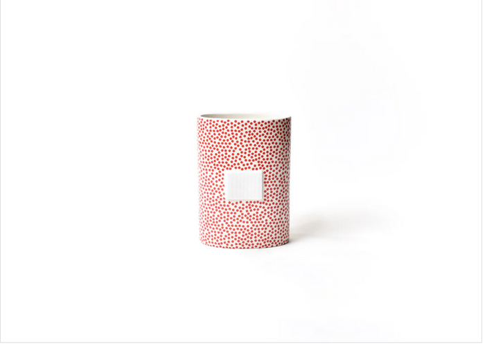 Red Small Dot Mini Oval Vase