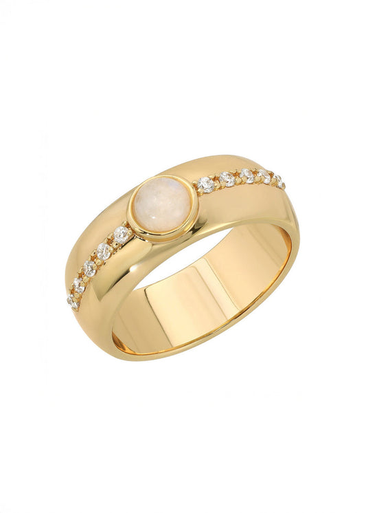Leeada - Reign Ring - Gold Moonstone -