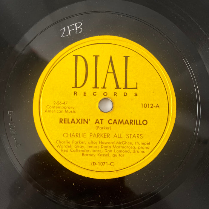 Relaxin' At Camarillo / Blue Serge (78 RPM Shellac 10")