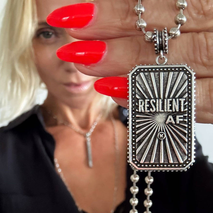 Resilient AF Tag Necklace: Antique Gold