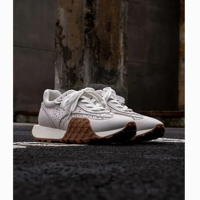 Retro Niche Thick-Soled Jogging Casual Sneakers with Breathable Comfort & Color-Blocking Style - Allen-Fitness