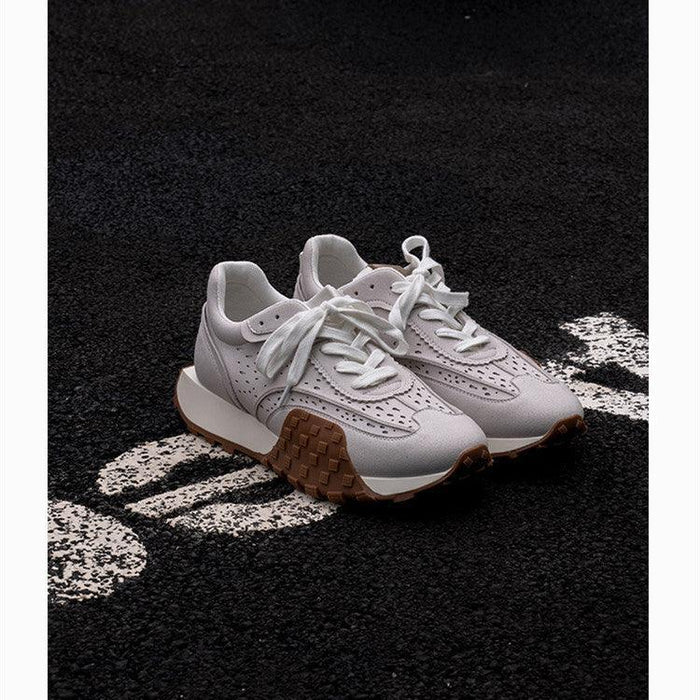 Retro Niche Thick-Soled Jogging Casual Sneakers with Breathable Comfort & Color-Blocking Style - Allen-Fitness