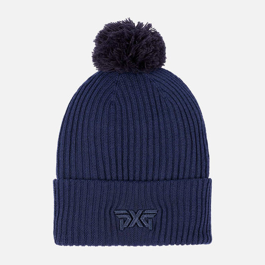 Rib Knit Cuff Beanie With Pom in Peacoat, product photo 1