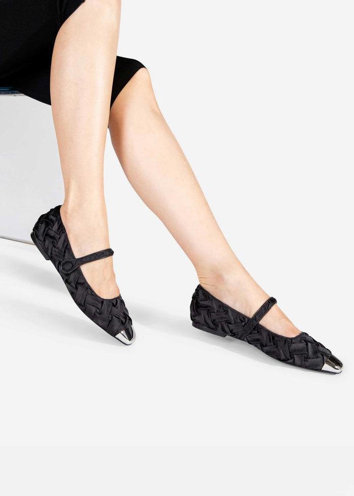 Intentionally Blank - Ribbons Satin Braided Mary Jane Flat -