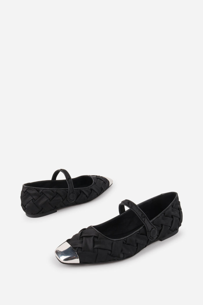 Intentionally Blank - Ribbons Satin Braided Mary Jane Flat -