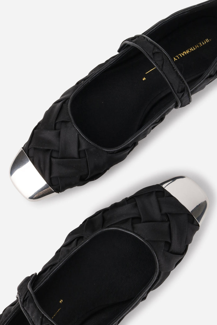 Intentionally Blank - Ribbons Satin Braided Mary Jane Flat -
