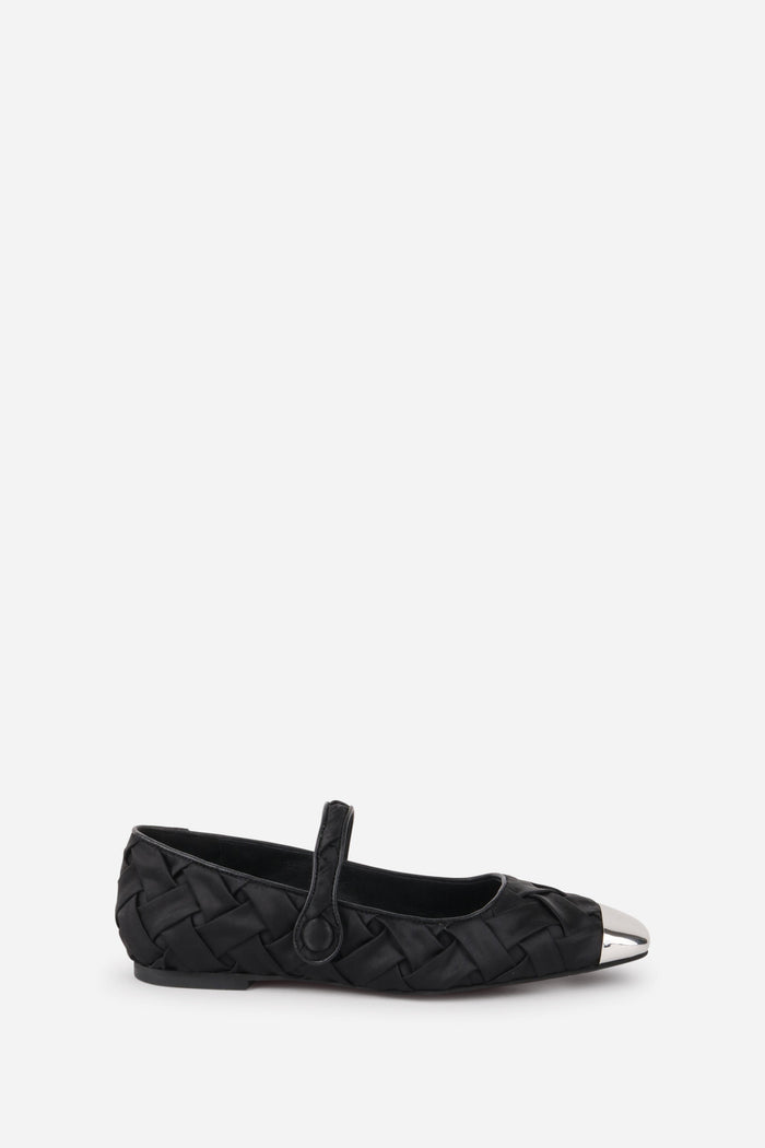 Intentionally Blank - Ribbons Satin Braided Mary Jane Flat -