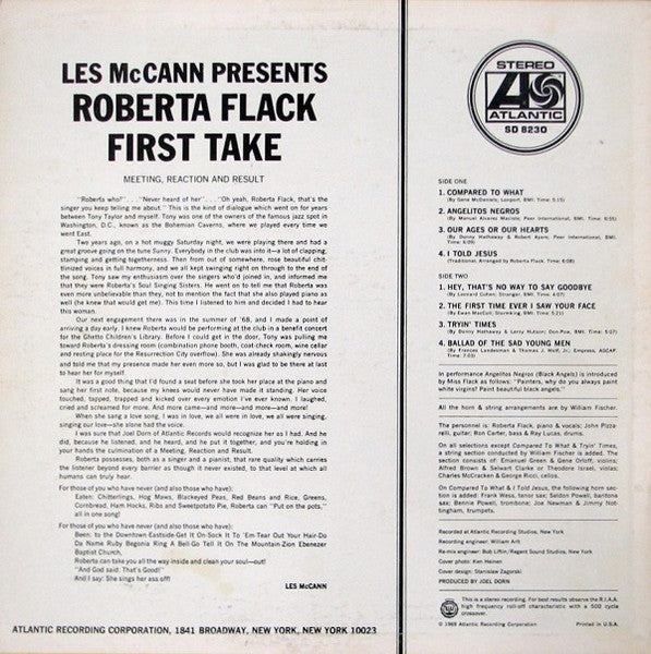 Roberta Flack - First Take (1969 STEREO)