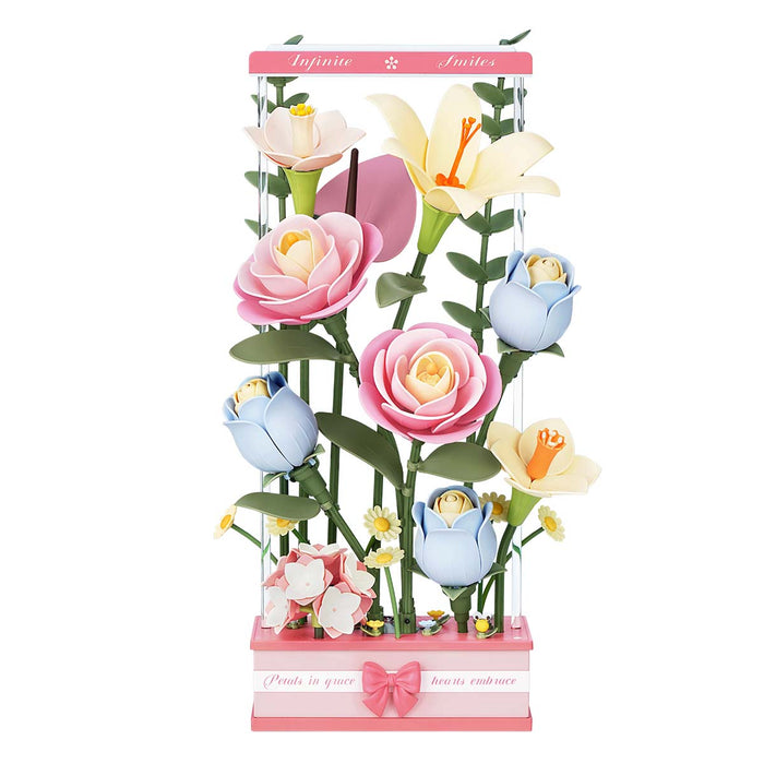 ROKR, Blooming Bouquet Box DIY, AF01D, 3D wooden bouquet box puzzle, front view