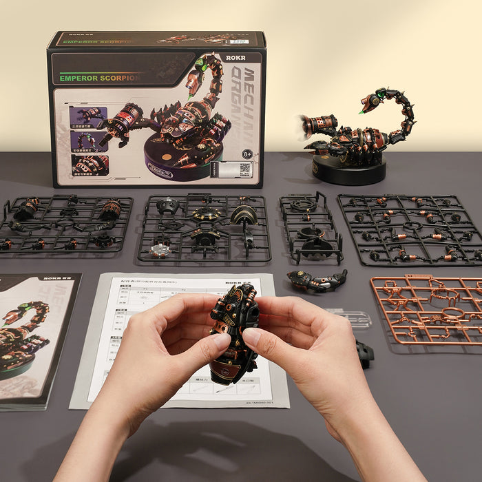 ROKR, Emperor Scorpion Model DIY, MI04, DIY mechanical model kit, styled scene