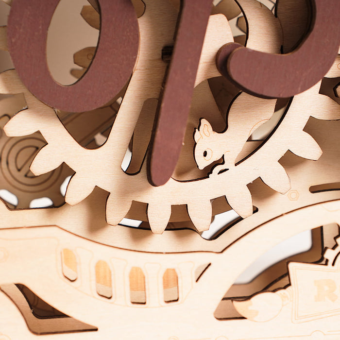 ROKR, Open Closed Sign, LK506, 3D wooden open closed sign puzzle, styled scene