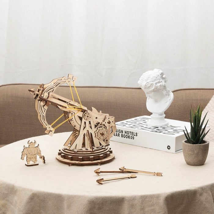 ROKR, Siege Heavy Ballista, KW401, 3D wooden siege weapon puzzle, side angle