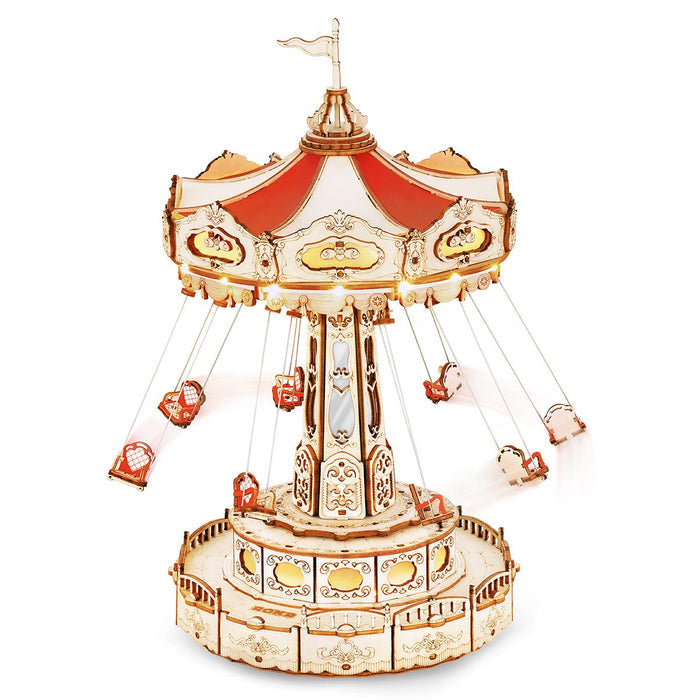 ROKR, Swing Ride, EA02, 3D wooden music box puzzle, front view