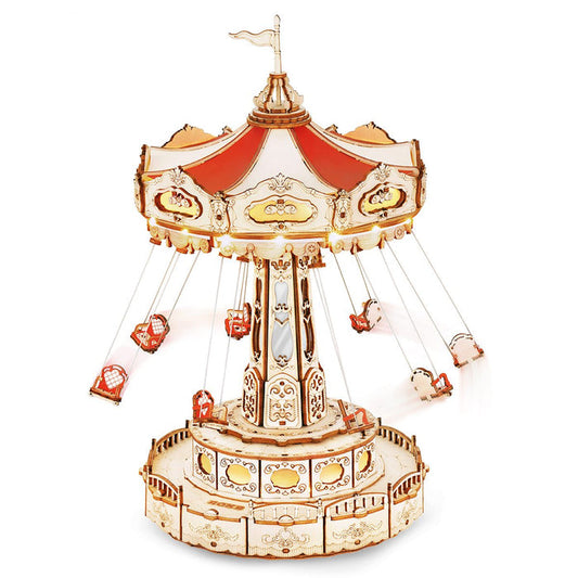 ROKR, Swing Ride, EA02, 3D wooden music box puzzle, front view
