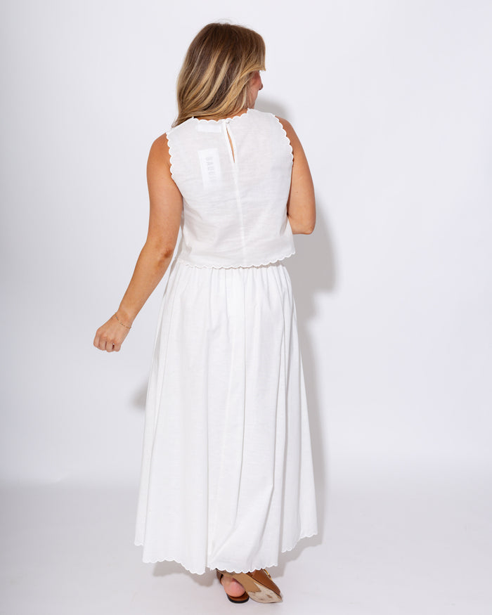 Romantic Eyelet Crop & Midi Skirt Set