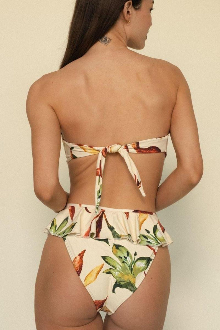 Montce - Rooted Floral Tamarindo Ruffle Bikini Bottom -